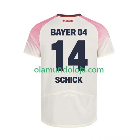 Camisola Bayer 04 Leverkusen Patrik Schick 14 Homem Equipamento Segundo 2025-2026 Manga Curta